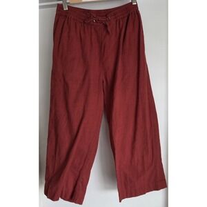 RD+koko Women's Linen Pants Size PM Red Cropped 21in Inseam